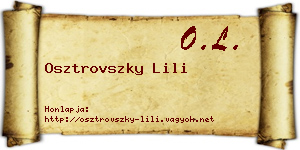 Osztrovszky Lili névjegykártya