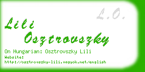 lili osztrovszky business card